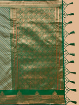 Mimosa Women's Woven Design Kanjivaram Style Art Silk Saree With Blouse Piece : SA00001252GRNFREE