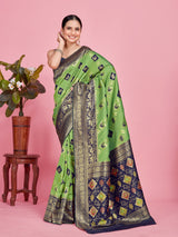 Mimosa Women's Woven Design Kanjivaram Style Art Silk Saree With Blouse Piece : SA00001380PGFREE