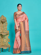 Mimosa Women's Woven Design Kanjivaram Style Art Silk Saree With Blouse Piece : SA00001388PCFREE