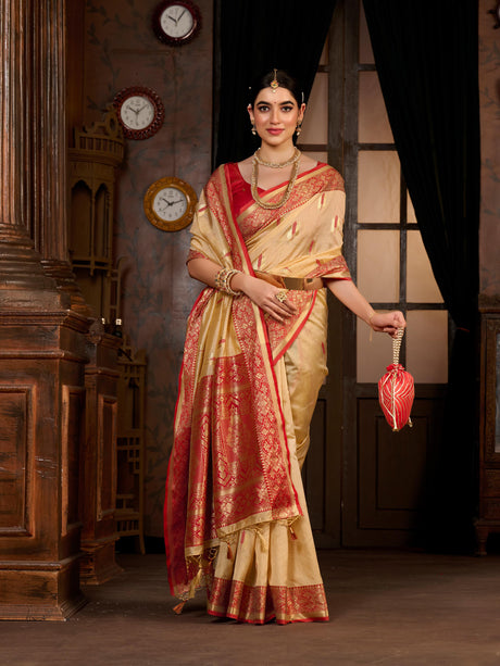 Mimosa Women's Woven Design Bishnupur Art Silk Saree With Blouse Piece : SA0000867CK