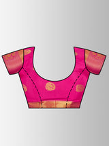 Mimosa Womens Crepe Saree Mysore Silk Rani Color