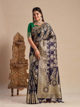 Mimosa Women's Woven Design Banarasi Organza Saree With Blouse Piece : SA00001160NV