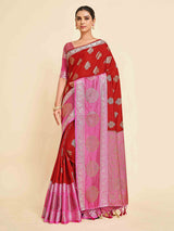 Mimosa Womens Art Silk Saree Kanjivaram Maroon Color