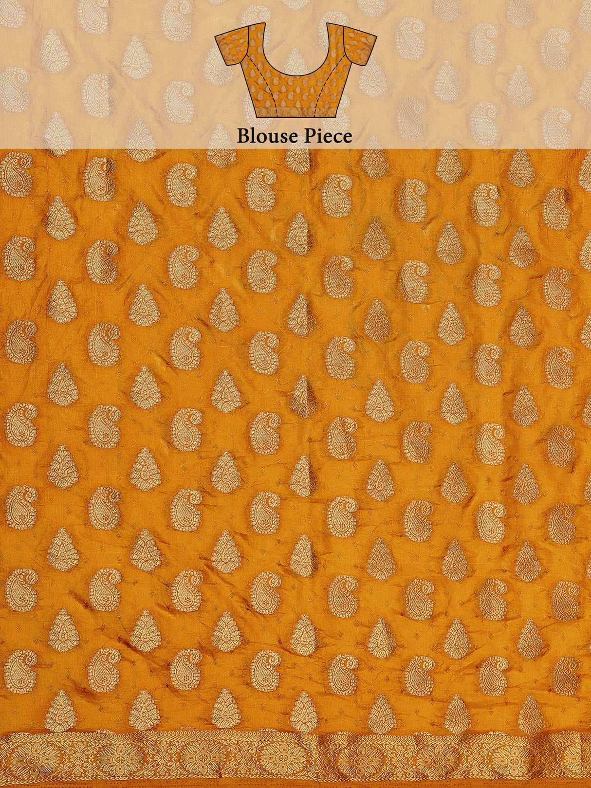 Mimosa Womens Art Silk Saree Kanjivaram Mustard Color