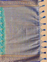 Mimosa Women's Woven Design Kanjivaram Style Art Silk Saree With Blouse Piece : SA0000375ANFREE