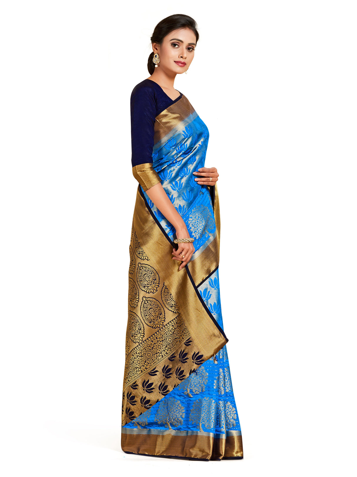 Mimosa Womens Art Silk Saree Kanjivaram Ananda Color