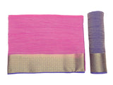 Mimosa Womens Art Silk Saree Kanjivaram style Pink Color